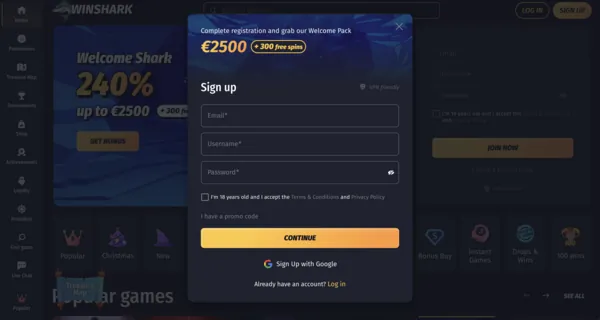 Winshark Login